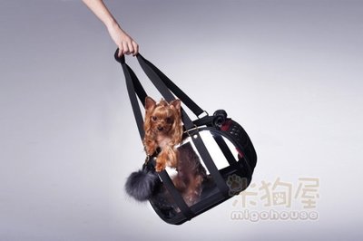 【米狗屋】免運費 IBIYAYA輕巧摺疊小瓏包-澎澎黑˙透明硬殼寵物提包/寵物包˙可收納˙小型犬貓、兔子、蜜袋鼯