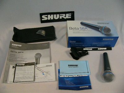 【昌明視聽】美國名牌 SHURE BETA 58A 專業型有線麥克風 全新品