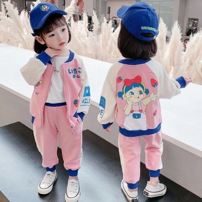 韓版 涼感套裝女童春秋套裝2021新款兒童網紅3歲女寶寶兩件套運動春裝時髦洋氣 PLSS65888