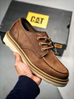 CAT卡特戶外經典低幫馬丁靴四季休閒單鞋頭層牛皮橡膠發泡大底舒適耐穿39-44（偏大一號）