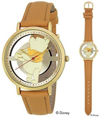 日本正版 J-AXIS 迪士尼 小熊維尼 WD-B13-PO 手錶 女錶 皮革錶帶 日本代購