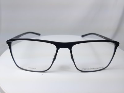 『逢甲眼鏡』PORSCHE DESIGN鏡框 全新正品 質感黑方框 純鈦材質 極輕舒適 極簡設計【P8286 A】