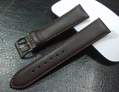 16mm防水進口皮料啞光高質感平面替代ck armani seiko原廠錶帶深咖啡真皮製錶帶