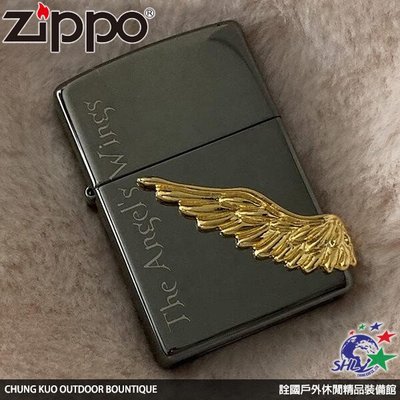 詮國 Zippo (ZP752) 日系經典 Angel Wing 天使之翼 黑冰金翅 / PAW-R3
