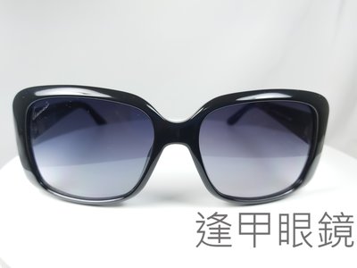 『逢甲眼鏡』GUCCI太陽眼鏡 黑色大方鏡框 漸層灰鏡面  側邊經典花紋【GG3577  WF6】