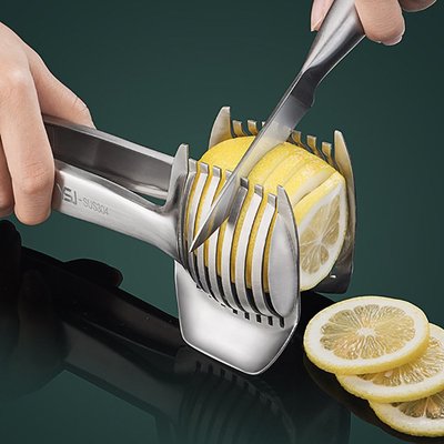 檸檬切片器304不銹鋼 小型多功能手夾西紅柿切片神器水果分割工具