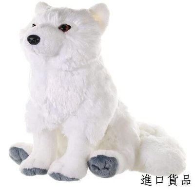 現貨可愛又柔軟 北極狐貍白色狐貍雪狐貍 動物絨毛絨抱枕玩偶娃娃玩具擺件禮物禮品可開發票
