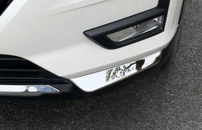 歐力車飾~日產 NISSAN 18-19年 X-TRAIL 前保桿護角 X-TRAIL 前保桿飾條 前保桿護條 不鏽鋼
