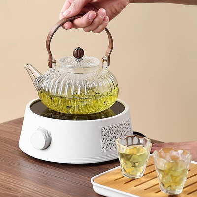 煮茶花茶壺養生壺加厚玻璃泡茶壺電陶爐專用燒水壺茶具套裝提梁壺