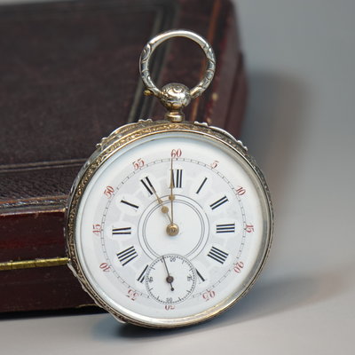 19世紀 / 瑞士 🇨🇭 Cylindre / FINE SILVER 純銀古董機械懷錶