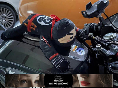 【現貨】 機車玩偶裝飾 摩托車油箱磁吸玩偶忍著 機車油箱磁吸玩偶公仔 磁吸牢固 機車汽車可愛裝飾