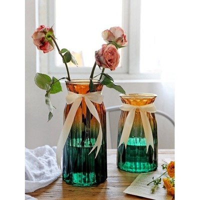 【小款7*15】 玻璃花瓶 漸變花瓶 創意花瓶 花瓶 花器 插花瓶 居家裝飾花瓶 家居花瓶 花器 居家佈置 玻璃花瓶