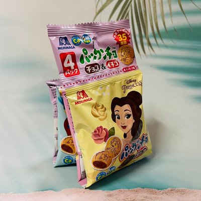日本 MORINAGA 森永 四連餅乾 公主造型 夾心餅乾 草莓&巧克力 62g