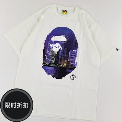 ❤小鹿優選❤現貨BAPE tee 13周年限定香港夜景印花鯊魚頭T恤短袖男19SS