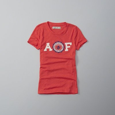 【A&F女生館】【Abercrombie&Fitch徽章刺繡短袖T恤】☆【AFG002T2】(S)