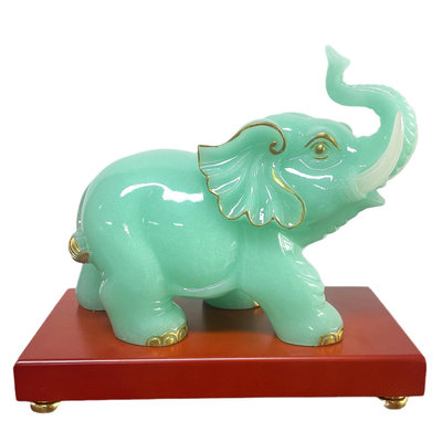 佛藝館 招財大象擺件大號一對客廳電視酒柜裝飾品創意可愛禮品風水象擺設 ls