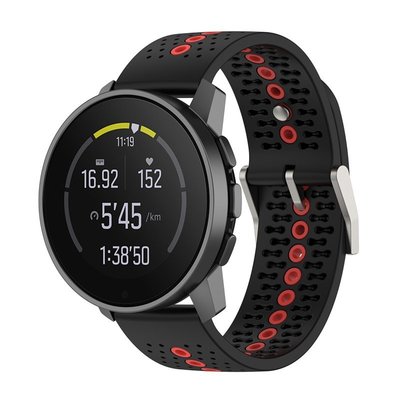 熱銷 適用頌拓Suunto9 peak智能手表官方同款表帶松拓彩孔硅膠運動腕帶*