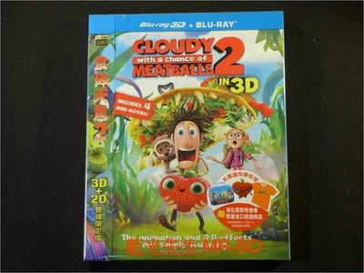 [藍光先生BD] 食破天驚2 Cloudy With A Chance  3D + 2D 雙碟限定版 ( 得利公司貨 )