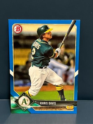 Khris Davis 新人卡限量150張紙卡 2018 Bowman Chrome