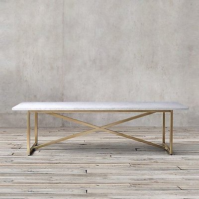 【台大復古家居_客製尺寸】Torano Table 不銹鋼+加厚大理石 餐桌_茶几【綠寶石_卡拉拉白_羅蘭咖_黑白根】
