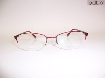 光寶眼鏡城(台南)odbo 專利無螺絲彈簧腳,鈦IP眼鏡*彈性鈦完全無負擔 ,1730 C56半邊紅色