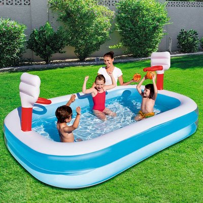 【熱賣精選】 Bestway54122家庭籃球戲水池 充氣游泳池兒童海洋球池造型游泳池