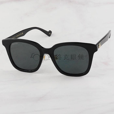 Gucci 太陽眼鏡 黑 方框 雙G GG1000SK 001