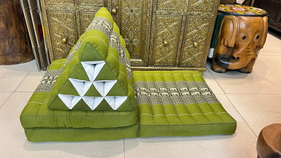 東南亞風情泰國進口木棉三角墊子三角枕頭可折疊、陽臺飄窗地板簡