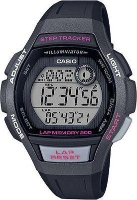附台灣卡西歐保卡才是公司貨【時間光廊】CASIO 卡西歐 跑步錶 計步器 200組圈速記憶 LWS-2000H-1A