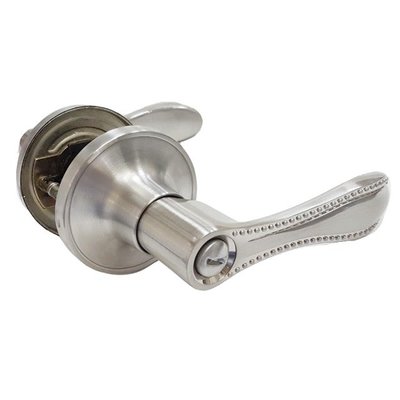 水平鎖 60 mm (無鑰匙) 25-SN-BK 磨砂銀 水平把手 浴廁鎖 浴室鎖 廁所鎖門用 白鐵色
