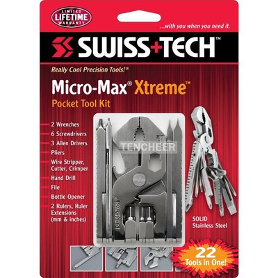 ＜TENCHEER現貨＞ Swiss+Tech 22 合 1 Micro-Max Xtreme 隨身迷你工具組 22-in-1 鑰匙圈 工具鉗 螺絲起子 鉗子