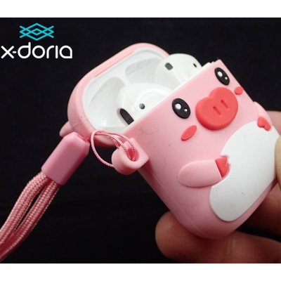 優 現貨 x-doria瑞奇小豬 Apple AirPods 藍牙耳機收納盒保護套 粉色小豬 防摔 防塵 收納 可水洗