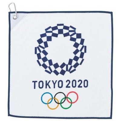 【東京速購】日本代購 2020 日本東京奧運 紀念方巾 附掛鈎 可吊掛方巾 34 x 36cm 小方巾 東奧紀念