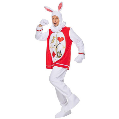萬聖節成人動物角色扮演服 格林童話愛麗絲夢仙境白色兔子Cos裝 變裝派對兔子造型服飾 節日尾牙舞台家庭演出服