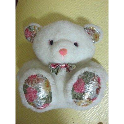 二手 填充玩具 玩偶 布偶 Bear 熊 娃娃 白色/花布 150元