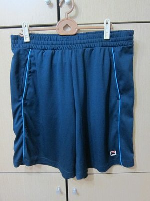 衣市藍~FILA 運動短褲 (L~深藍~) (200602)