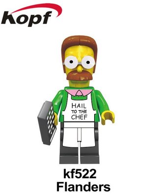 【積木班長】KF523 弗蘭德 FLANDERS 辛普森 家庭 動畫 電玩 人偶 袋裝/相容 樂高 LEGO 積木