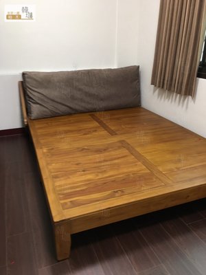 ［韓珈柚木wood]  樂菲5尺床架  現代柚木床架5*6.2尺 雙人床架  百分百印尼柚木手工實木