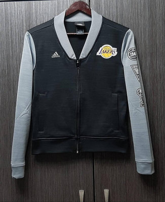 正品ADIDAS愛迪達 NBA LAKERS 洛杉磯湖人隊 女拼色籃球運動外套S