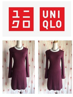 飄舞衣世界《UNIQLO》100%美麗諾羊毛衣連身裙針織洋裝Extra Fine Merino／M~L可穿