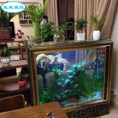 玻璃魚缸魚缸家用客廳屏風落地式生態隔斷玄關靠墻奢華免換水現代大型魚缸水族箱