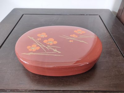 (日式生活用品)花卉紋日式漆器便當盒（A407）