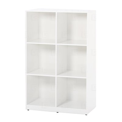 【在地人傢俱】20 環保塑鋼系列-白色開放式2.8尺六格/6格展示櫃/書櫃/置物櫃/收納櫃 GT190-05