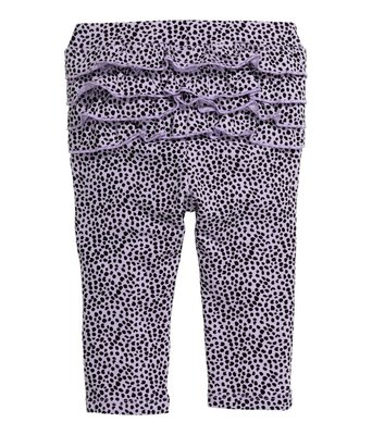 [[W&R]] ((0-24m)) 正品瑞典 H&M 紫色點點 Ruffle 內搭褲 9m, 12m, 18m 現貨