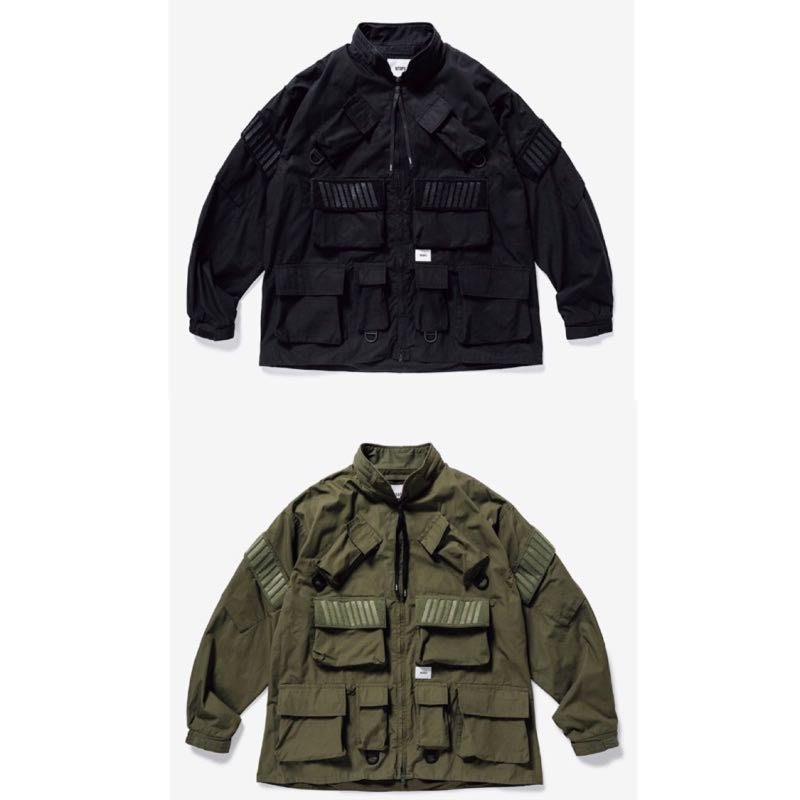 Wtaps design modular jacket cotton weather 綠色口袋外套| Yahoo