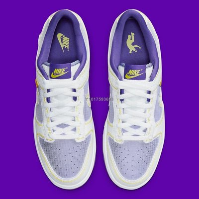 nike x union dunk low - courtpurple/ white/ optiyellow