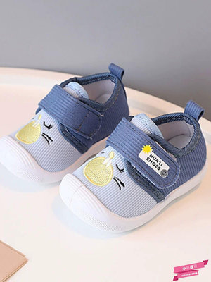 春秋男寶寶軟底學步鞋單鞋0-1-2歲女寶寶叫叫布鞋嬰兒鞋.