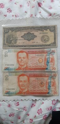 錢幣收藏-菲律賓紙鈔5.10.20.100面額共5張