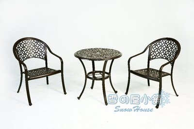 ╭☆雪之屋小舖☆╯中國風小桌椅組/鋁合金戶外休閒桌椅/一桌二椅 A48A55/A14Q00