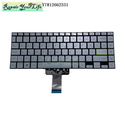 電腦零件適用于ASUS華碩 Vivobook14 S433 X421 筆記本電腦鍵盤 背光HU筆電配件